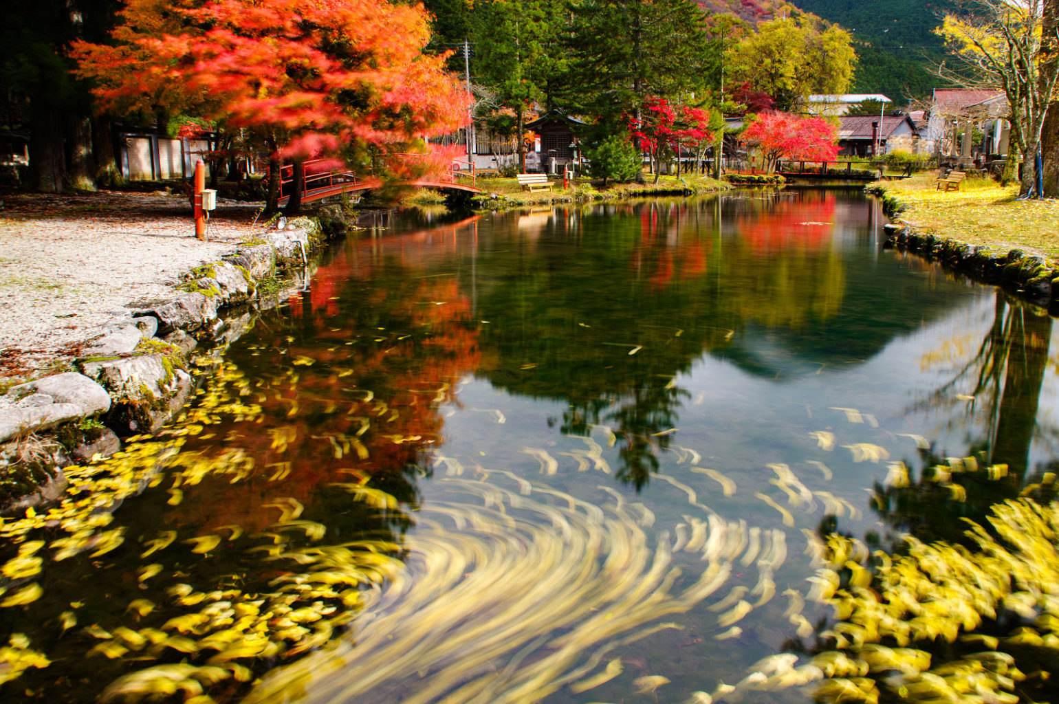 天川村　洞川　龍泉寺の紅葉